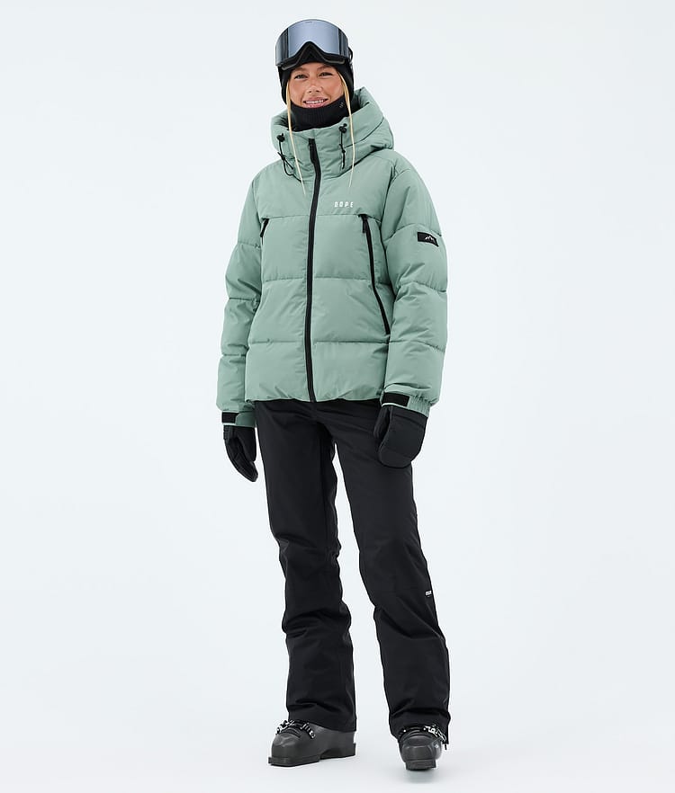 Dope Puffer W Full Zip Laskettelutakki Naiset Faded Green, Kuva 2 / 8