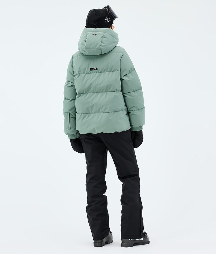Dope Puffer W Full Zip Laskettelutakki Naiset Faded Green, Kuva 3 / 8