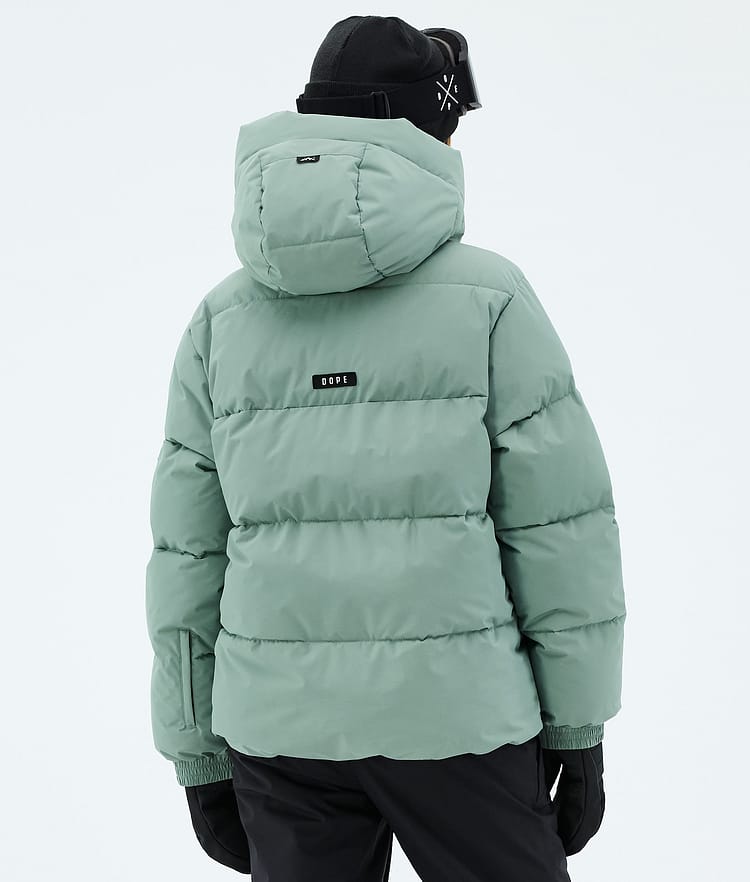 Dope Puffer W Full Zip Laskettelutakki Naiset Faded Green, Kuva 6 / 8