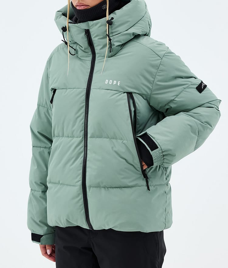 Dope Puffer W Full Zip Laskettelutakki Naiset Faded Green, Kuva 7 / 8