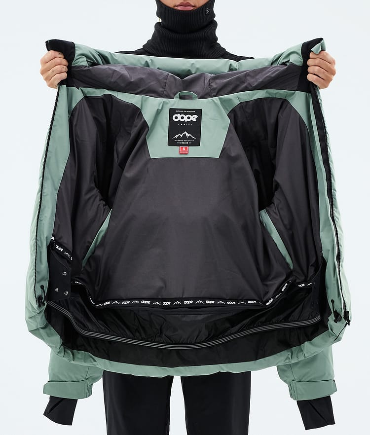 Dope Puffer W Full Zip Laskettelutakki Naiset Faded Green, Kuva 8 / 8