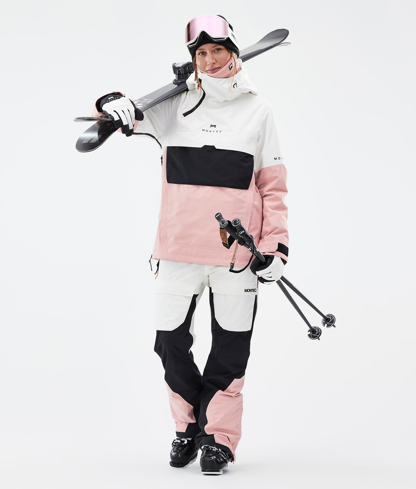 Montec Dune W Laskettelu Outfit Naiset Old White/Black/Soft Pink
